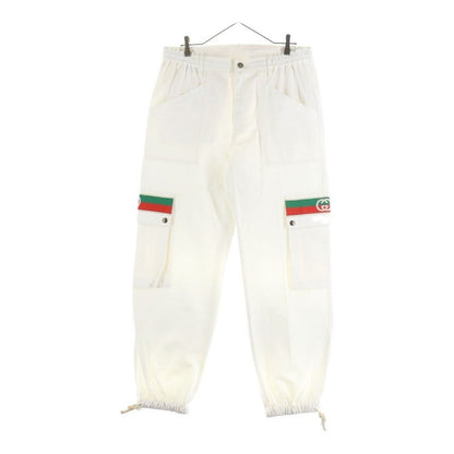 Gucci Interlocking G Sherry Line Cotton Cargo Pants White 623986 Xdba4