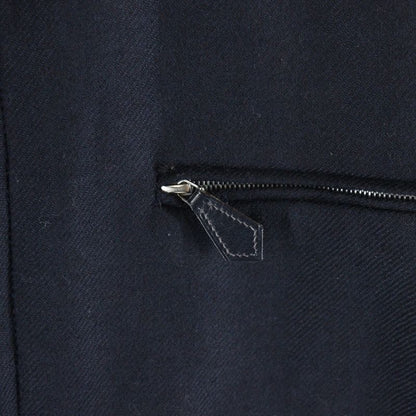 Hermes Serie Button Wool Zip-Up Shirt Jacket Black