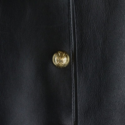 Celine Claudine Collar Triomphe Button Soft Lambskin Leather Snap Button Jacket