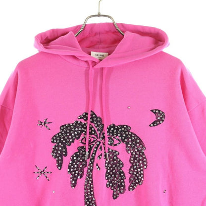 Celine Palm Tree Studded Hoodie Pullover Hoodie Pink 2y795670q