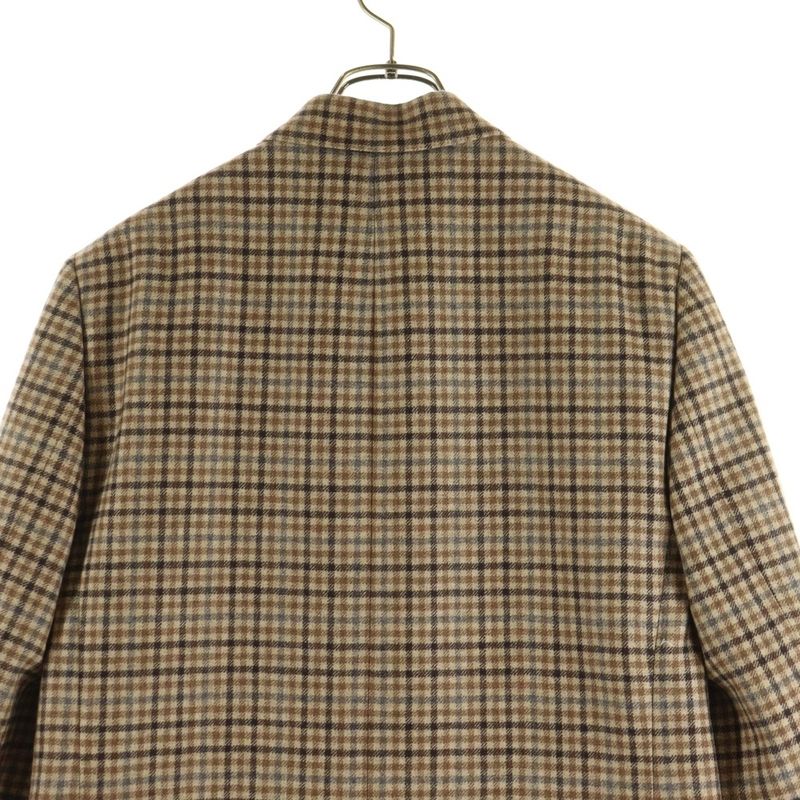 Celine Double Face Campbell Checked Wool Tailored Jacket Brown 5ab4518r