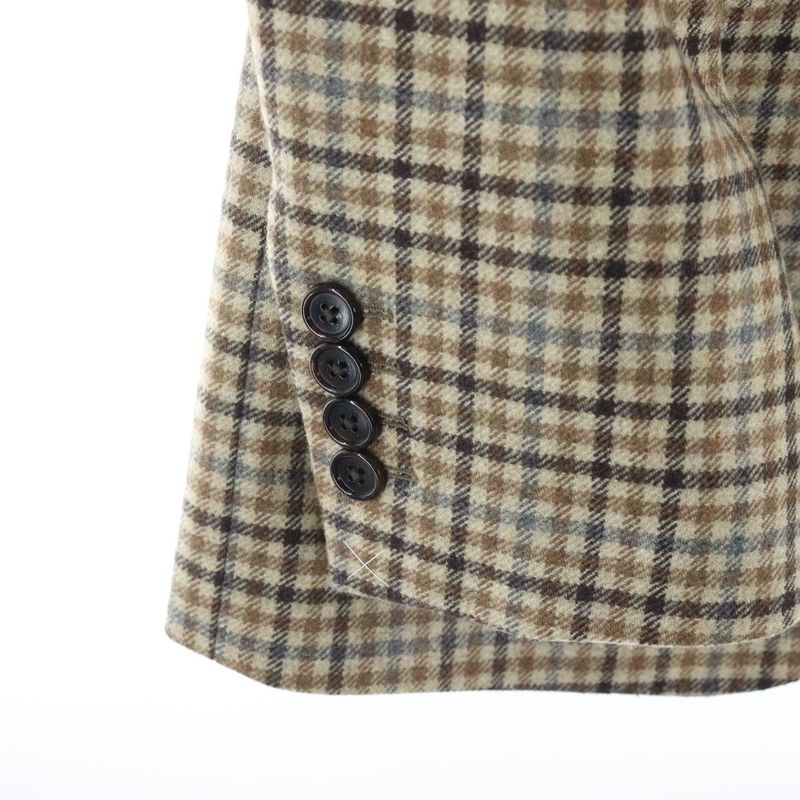 Celine Double Face Campbell Checked Wool Tailored Jacket Brown 5ab4518r