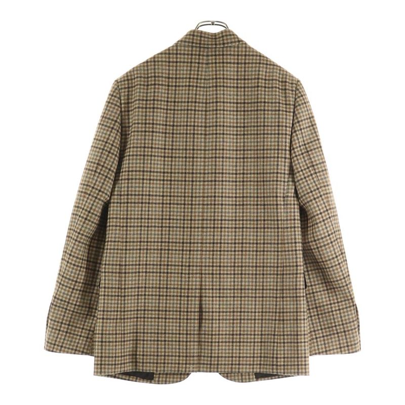Celine Double Face Campbell Checked Wool Tailored Jacket Brown 5ab4518r