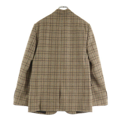 Celine Double Face Campbell Checked Wool Tailored Jacket Brown 5ab4518r