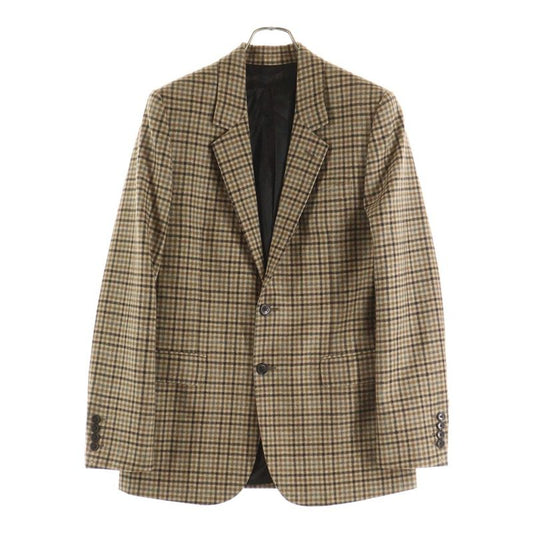 Celine Double Face Campbell Checked Wool Tailored Jacket Brown 5ab4518r