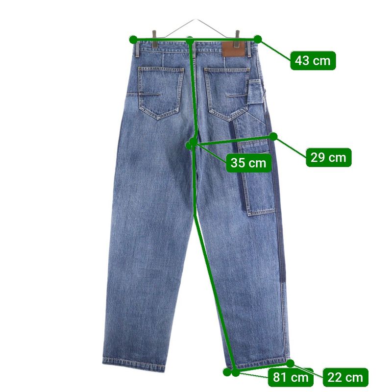 Christian Dior Handwritten Button Fly Carpenter Denim Pants 493d183ay552 Indigo