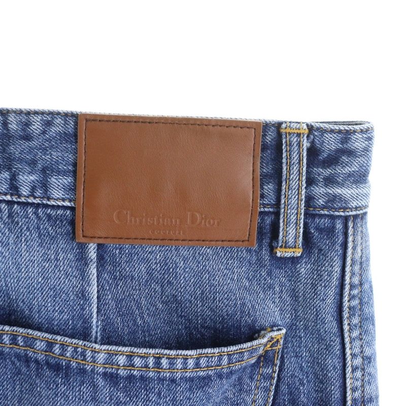 Christian Dior Handwritten Button Fly Carpenter Denim Pants 493d183ay552 Indigo
