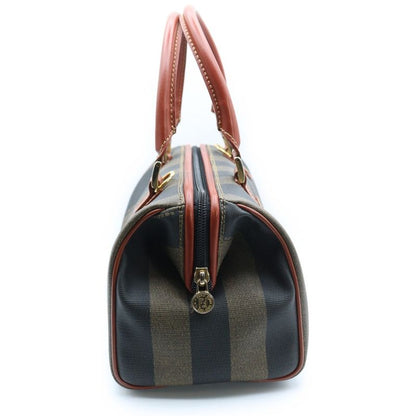 Fendi Pecan Mini Boston Bag Handbag PVC Beige and Black