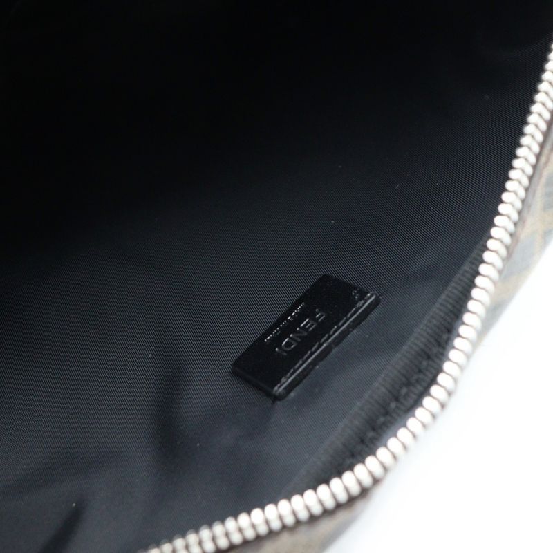 Fendi Zucca Second Pouch Clutch Bag Brown Canvas 7n0116