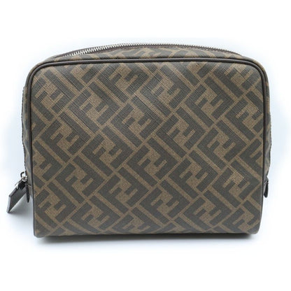 Fendi Zucca Second Pouch Clutch Bag Brown Canvas 7n0116