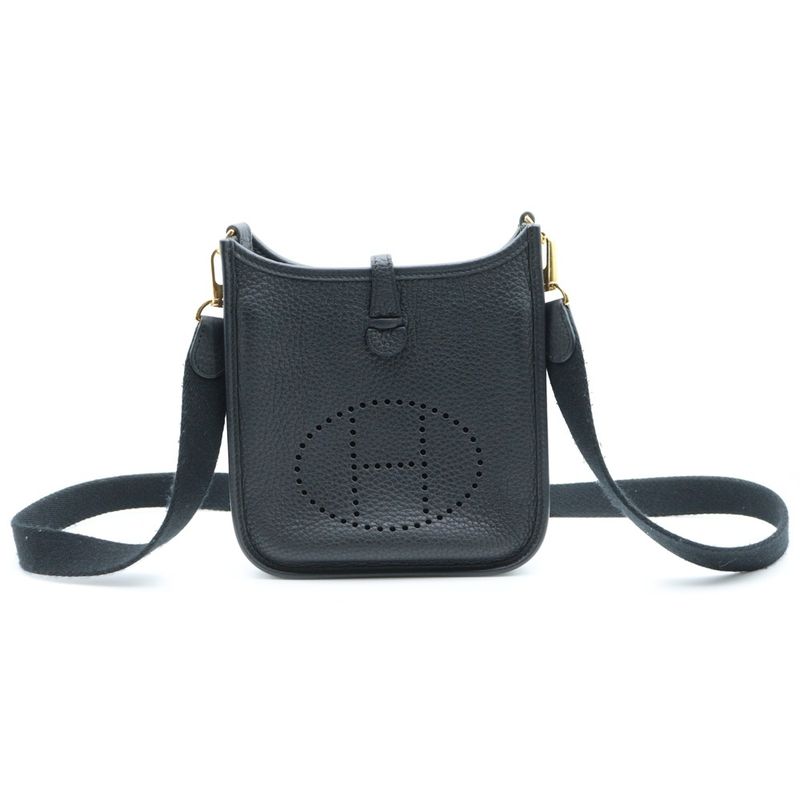 Hermes Evelyn TPM Taurillon Clemence Leather Shoulder Bag Gold Hardware