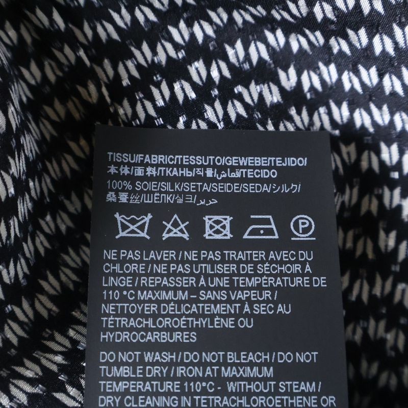 Saint Laurent Paris All-Over Print Silk Long-Sleeved Shirt Blouse with Tie