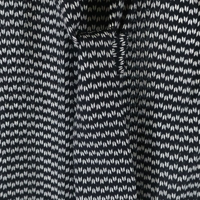 Saint Laurent Paris All-Over Print Silk Long-Sleeved Shirt Blouse with Tie