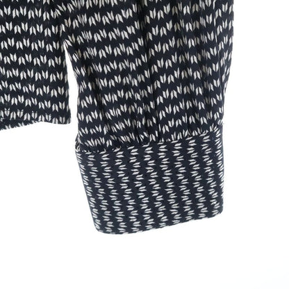 Saint Laurent Paris All-Over Print Silk Long-Sleeved Shirt Blouse with Tie