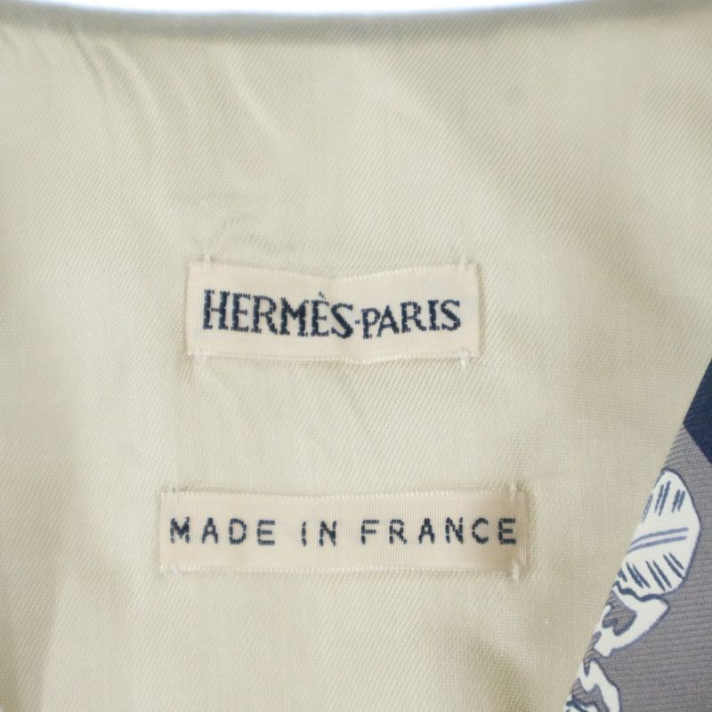 Hermes Margiela Period Snowflake Tailored Collar Silk Scarf Vest Gilet Grey