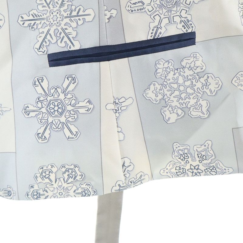Hermes Margiela Period Snowflake Tailored Collar Silk Scarf Vest Gilet Grey