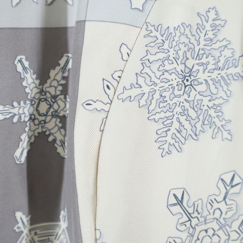 Hermes Margiela Period Snowflake Tailored Collar Silk Scarf Vest Gilet Grey