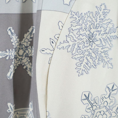 Hermes Margiela Period Snowflake Tailored Collar Silk Scarf Vest Gilet Grey