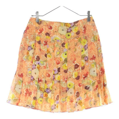 Chanel 04p Spring Collection Coco Mark All Over Flower Print Silk Pleated Mini