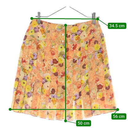 Chanel 04p Spring Collection Coco Mark All Over Flower Print Silk Pleated Mini