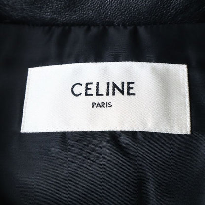 Celine 21aw Puffer Jacket Lambskin Cropped Quilted Puffer Jacket Hoodie Black