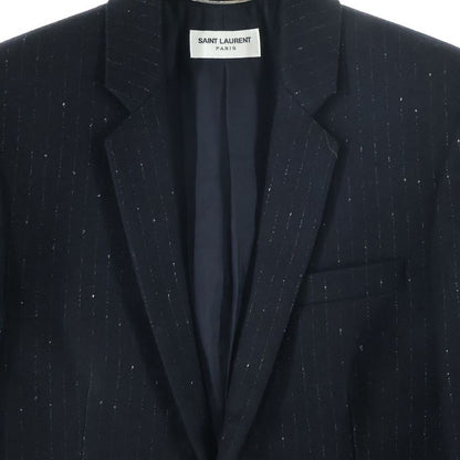 Saint Laurent Paris Lame Stripe 1b Tailored Jacket Black 577745 Y030v