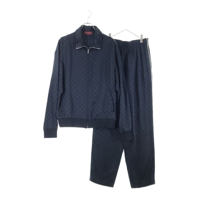 Gucci 25ss GG Satin All-Pattern Jacquard Rayon Set-Up Zip-Up Track Jacket