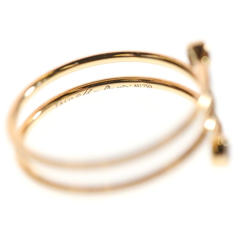 Tiffany & Co Elsa Peretti Diamond Hoop Ring Au750 18k Pg Pink Gold Ring