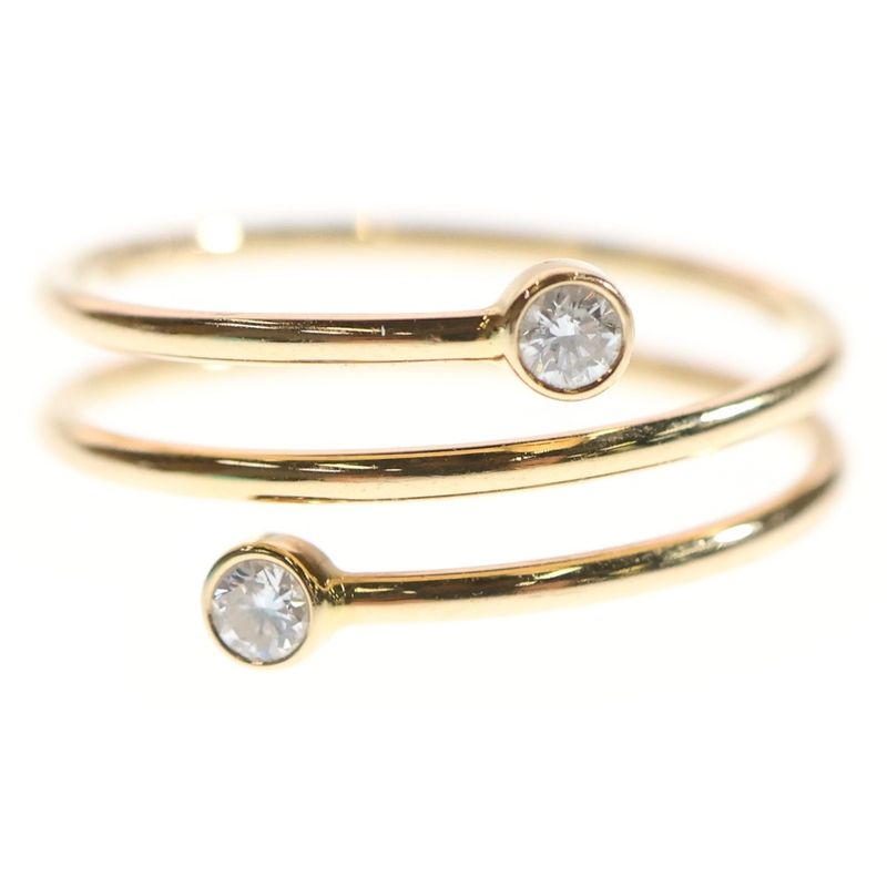 Tiffany & Co Elsa Peretti Diamond Hoop Ring Au750 18k Pg Pink Gold Ring