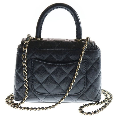 Chanel Extra Mini Coco Handle Caviar Skin Leather Chain Shoulder Bag Handbag