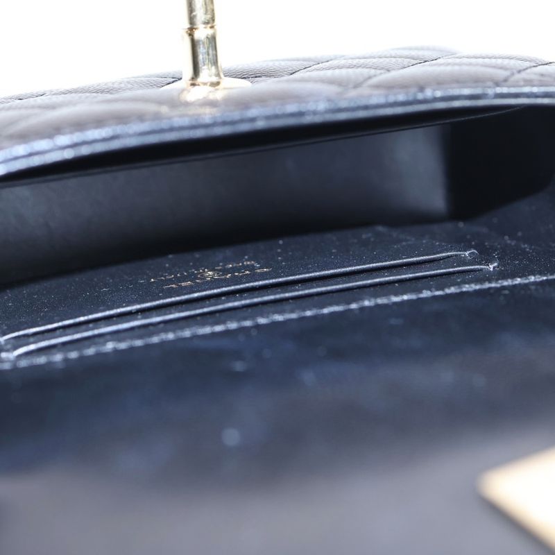 Chanel Extra Mini Coco Handle Caviar Skin Leather Chain Shoulder Bag Handbag