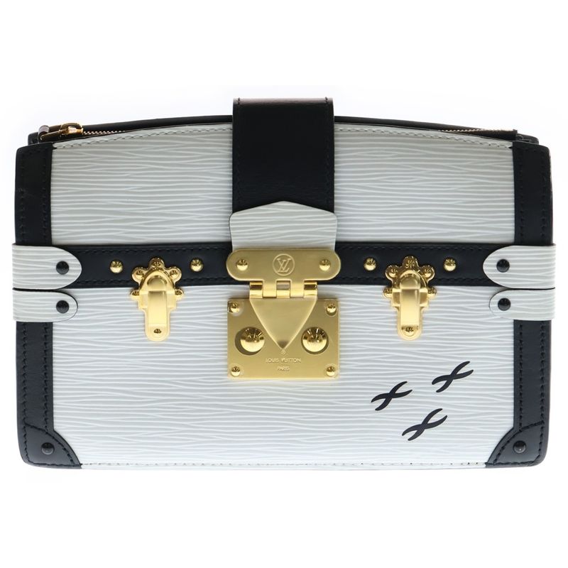 Louis Vuitton Epi Trunk Clutch White and Black Shoulder Bag M52151 Ic Type