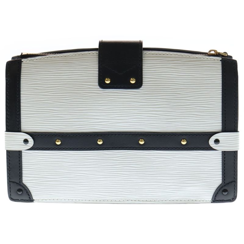 Louis Vuitton Epi Trunk Clutch White and Black Shoulder Bag M52151 Ic Type
