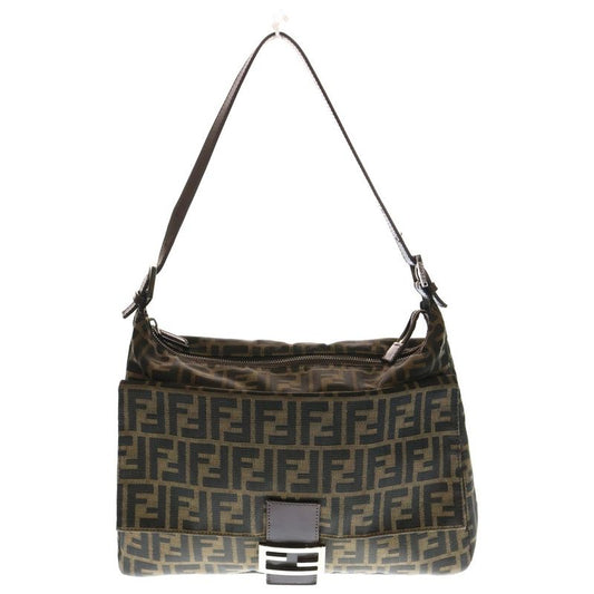 Fendi Zucca Mamma Bucket One Shoulder Bag Handbag Brown Canvas and Leather