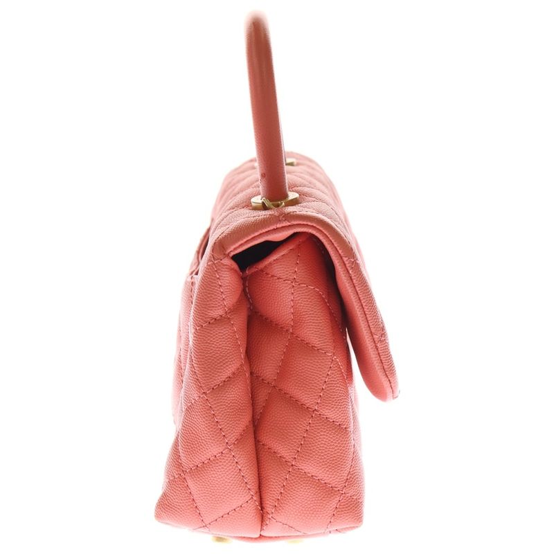 Chanel Coco Handle XS Top Handle Coco Mark Turnlock Caviar Skin Leather 2way