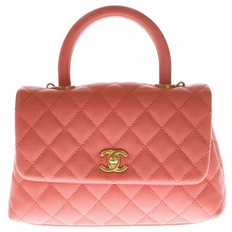 Chanel Coco Handle XS Top Handle Coco Mark Turnlock Caviar Skin Leather 2way