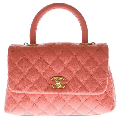 Chanel Coco Handle XS Top Handle Coco Mark Turnlock Caviar Skin Leather 2way