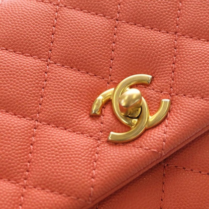 Chanel Coco Handle XS Top Handle Coco Mark Turnlock Caviar Skin Leather 2way