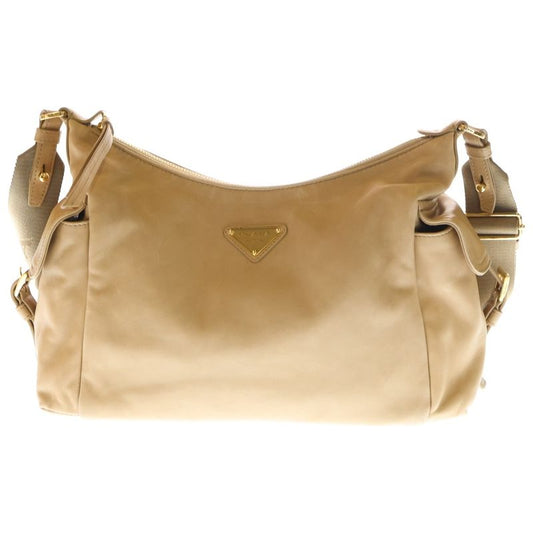 Prada Explorer Large Nappa Leather Shoulder Bag Damaged Beige 1bc264