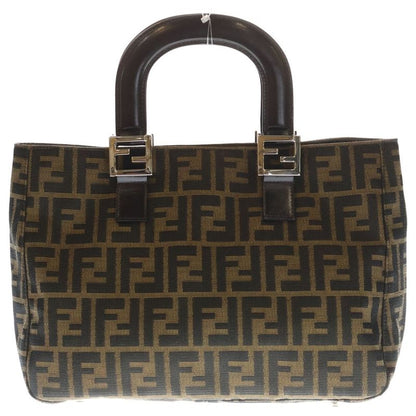 Fendi Zucca Handbag Brown Canvas and Leather Vintage