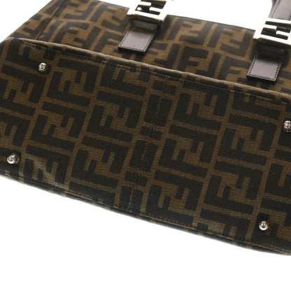 Fendi Zucca Handbag Brown Canvas and Leather Vintage