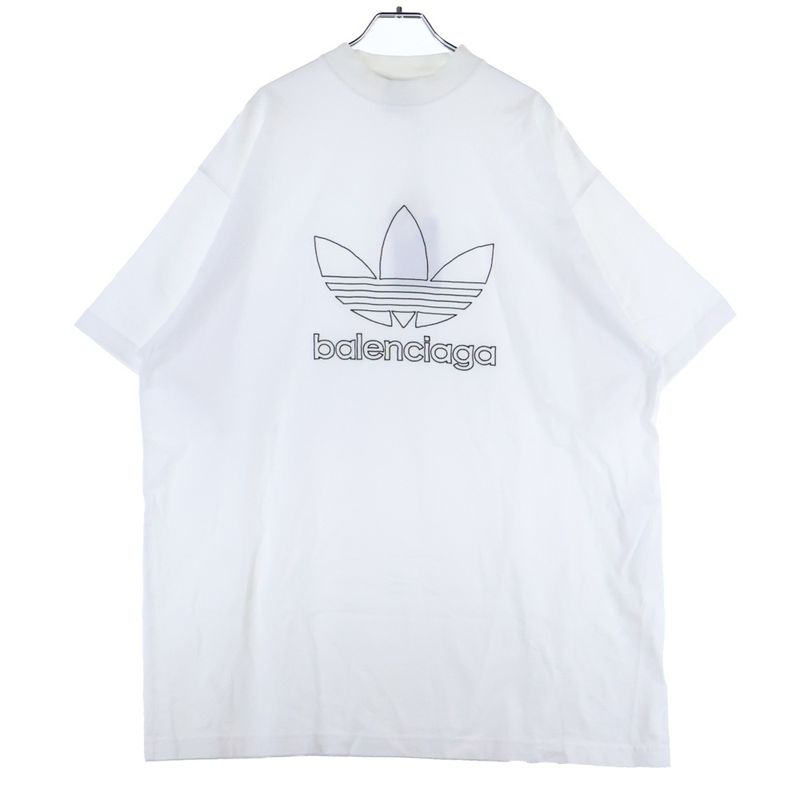 Balenciaga 23ss X Adidas T-Shirt 723976 Tnvn8 X Adidas Front Logo Short-Sleeved
