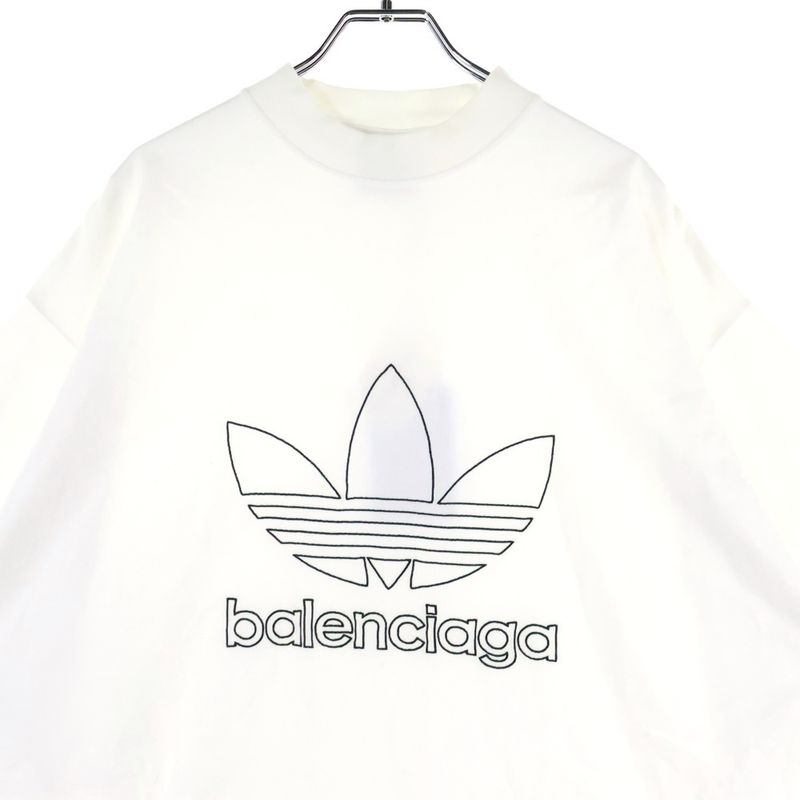 Balenciaga 23ss X Adidas T-Shirt 723976 Tnvn8 X Adidas Front Logo Short-Sleeved