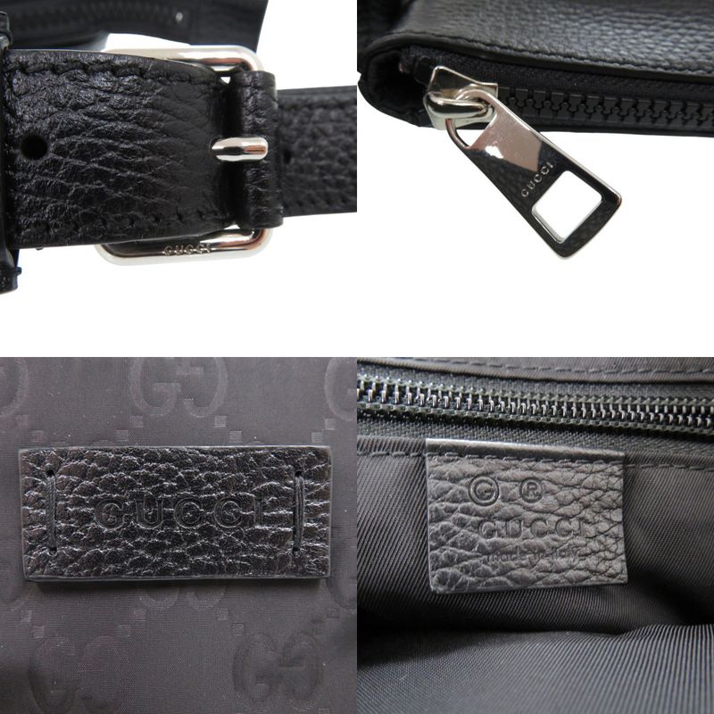 Gucci GG Pattern Gucci Guccissima 510342 Shoulder Bag Leather Gucci Guccissima Nylon Black