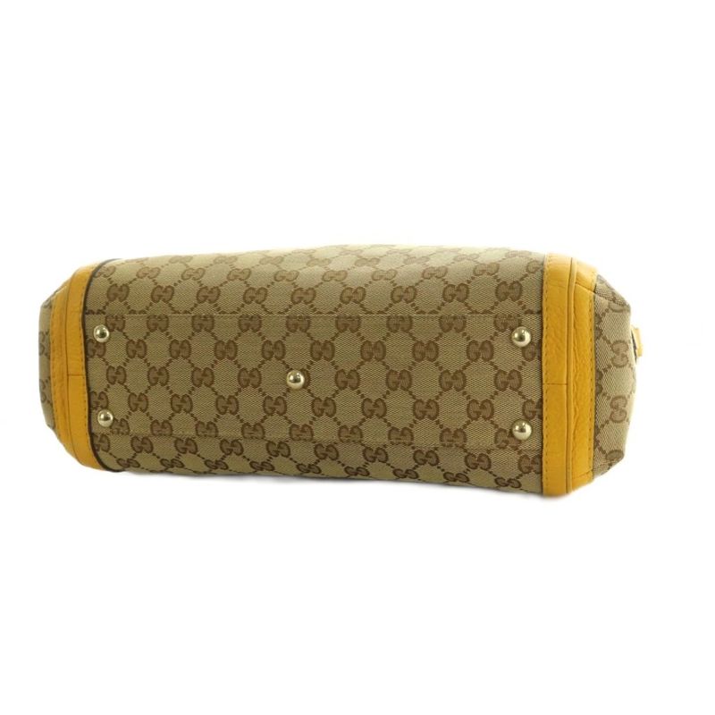 Gucci Bella Bamboo 2way Bag Handbag Shoulder Bag GG Canvas GG Pattern Yellow