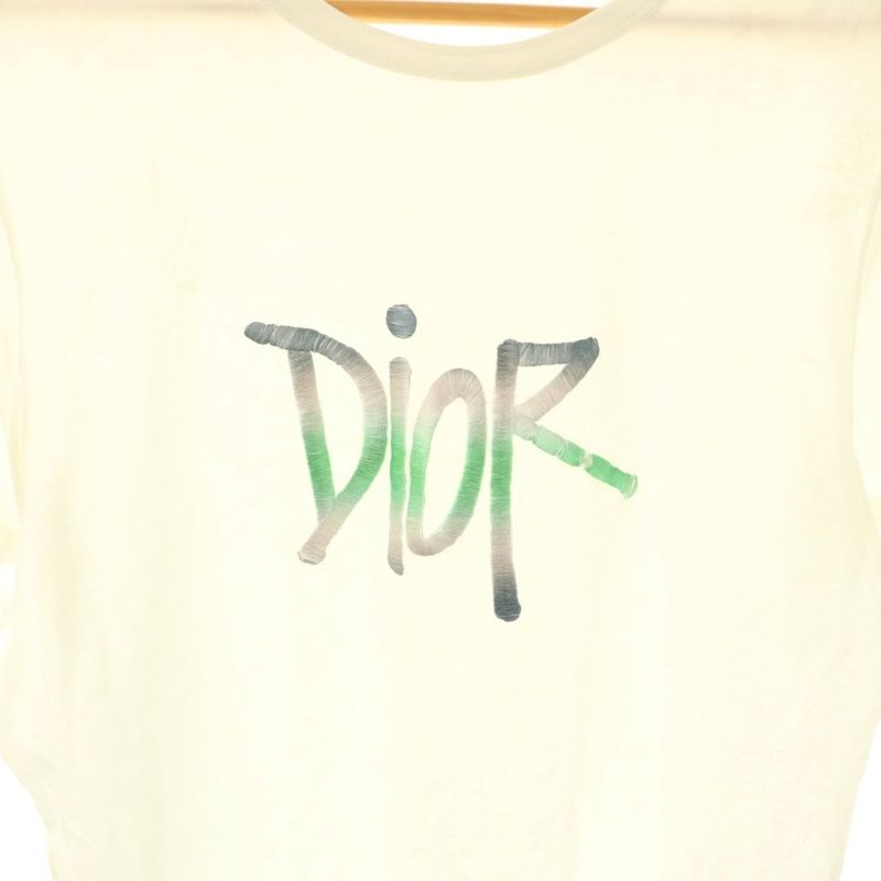 Dior X Shaw N Stuss Y Logo Embroidery Short Sleeve T-Shirt Cut and Sewn Cotton L