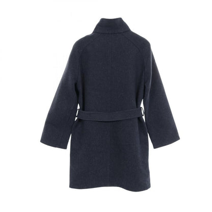 Hermes Serie Button Wool Coat Women Used a