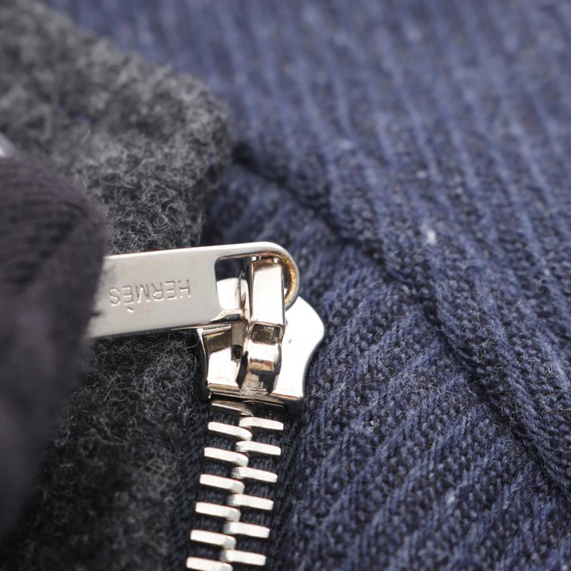 Hermes Serie Button Wool Coat Women Used a