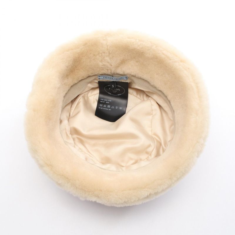 Prada Hat Triangle Logo 1hc137 Beige Other Hat Women Used a