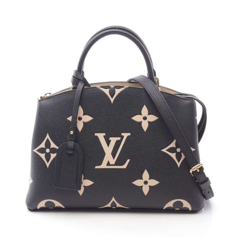 Louis Vuitton Petit Palais PM Handbag Bicolor Monogram Empreinte M58913 Black